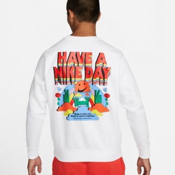 Nike Have A Nike Day Graphic Print Crew Sweatshirt  Sz Large - Picture 2 of 5